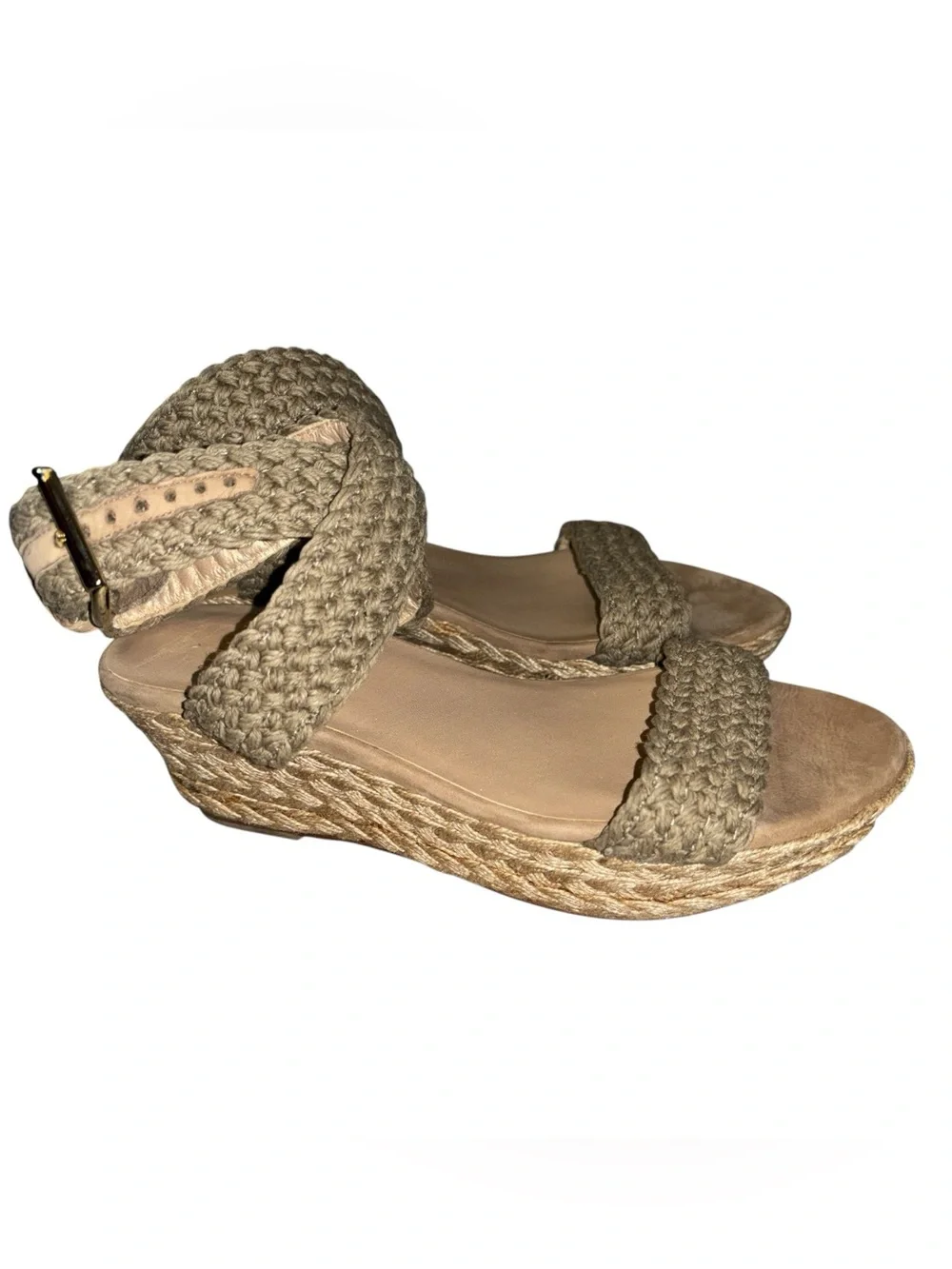 Stuart Weitzman Alexlo Espadrille Jute Platform as seen on Jen Aniston size 8